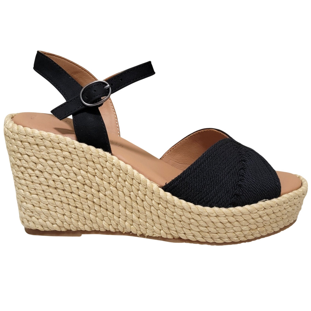 Gentle Souls Nola Ankle Strap Espadrille Platform Sandals Size US 8.5M Black - Picture 2 of 5